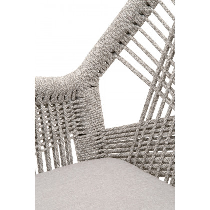 Essentials Woven Loom Arm Chair, Set of 2 - Taupe Fixed Seat