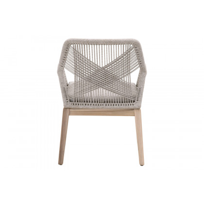 Essentials Woven Loom Outdoor Arm Chair, Set of 2 - Taupe White Gray Teak