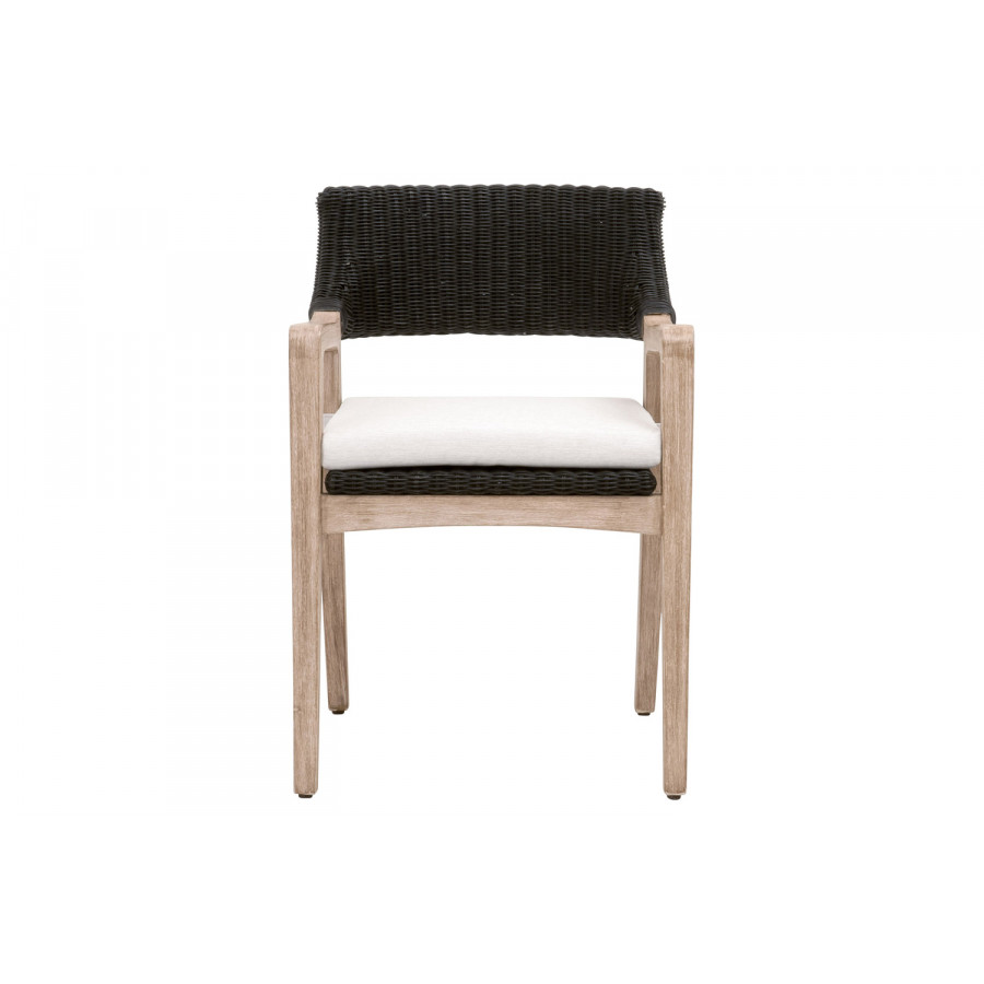 Essentials Woven Lucia Arm Chair - Black Rattan