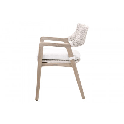 Essentials Woven Lucia Outdoor Arm Chair - Pure White Synthetic Loom