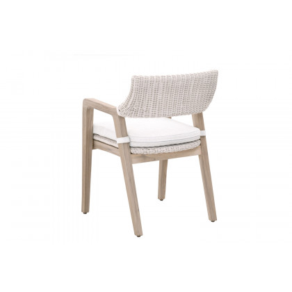 Essentials Woven Lucia Outdoor Arm Chair - Pure White Synthetic Loom