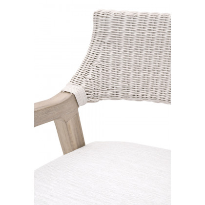 Essentials Woven Lucia Outdoor Arm Chair - Pure White Synthetic Loom