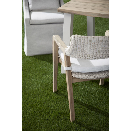 Essentials Woven Lucia Outdoor Arm Chair - Pure White Synthetic Loom