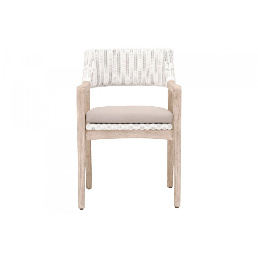 Essentials Woven Lucia Arm Chair - White Rattan