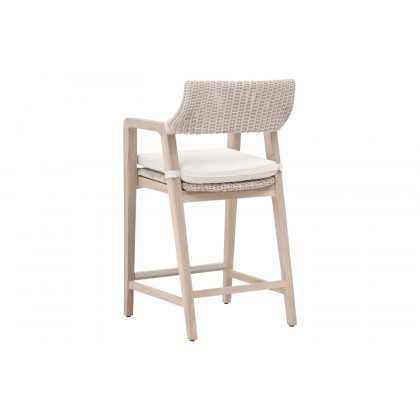 Essentials Woven Lucia Outdoor Counter Stool - Pure White Synthetic Loom