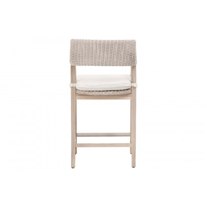 Essentials Woven Lucia Outdoor Counter Stool - Pure White Synthetic Loom