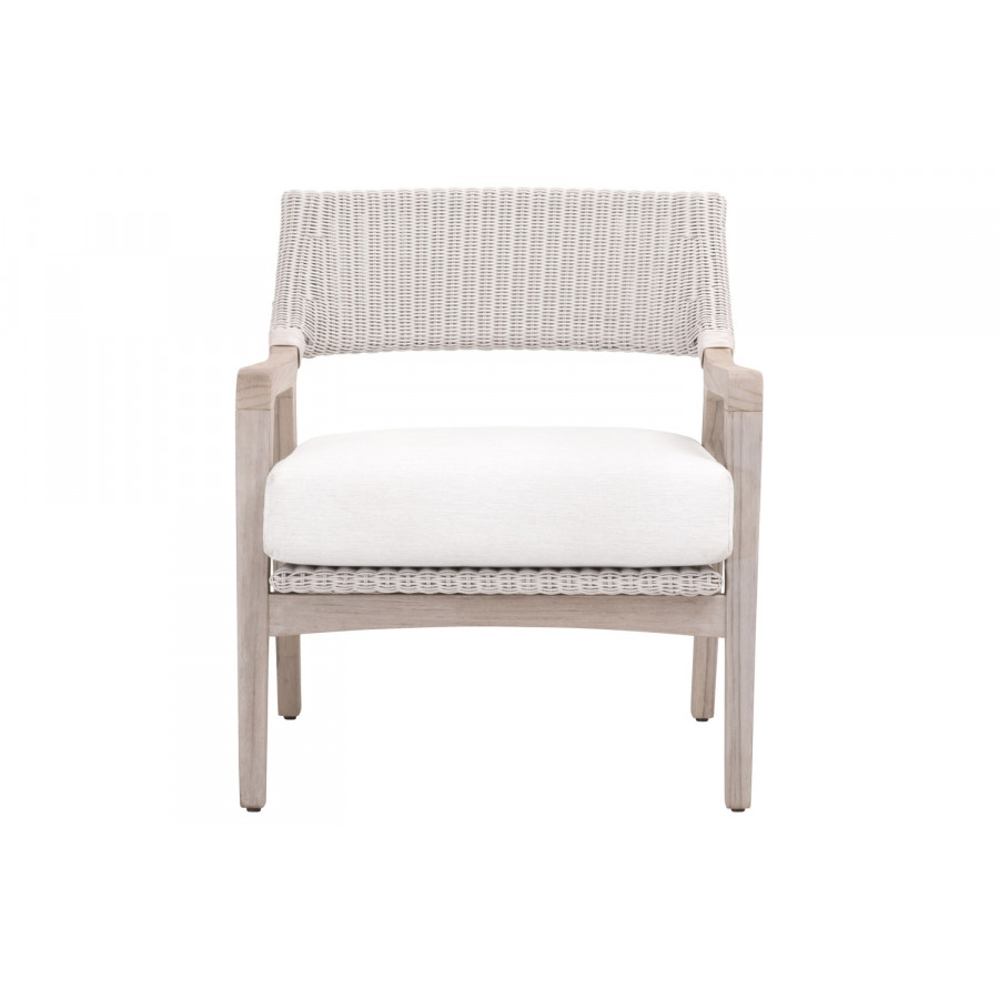 Essentials - Woven Lucia Outdoor Club Chair in Pure White Synthetic Loom