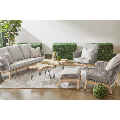 Essentials Woven Loom Outdoor 79" Sofa - Platinum