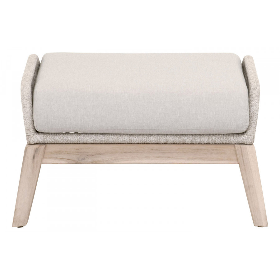 Essentials Woven Loom Outdoor Footstool - Taupe