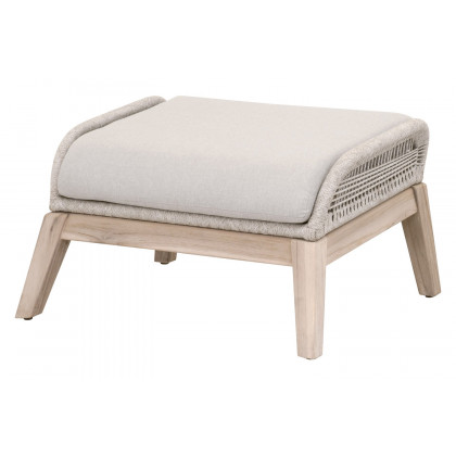 Essentials Woven Loom Outdoor Footstool - Taupe