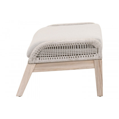 Essentials Woven Loom Outdoor Footstool - Taupe