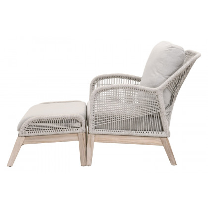 Essentials Woven Loom Outdoor Footstool - Taupe