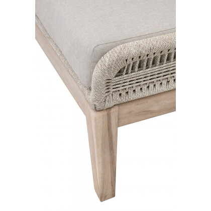 Essentials Woven Loom Outdoor Footstool - Taupe
