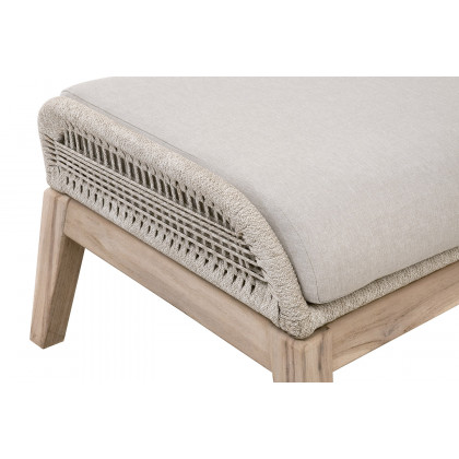Essentials Woven Loom Outdoor Footstool - Taupe