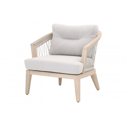 Essentials - Woven Web Outdoor Club Chair in Taupe White