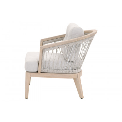Essentials - Woven Web Outdoor Club Chair in Taupe White