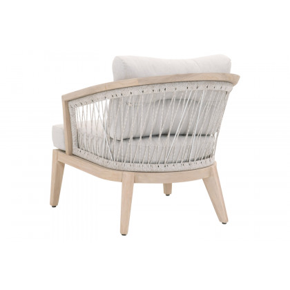 Essentials - Woven Web Outdoor Club Chair in Taupe White