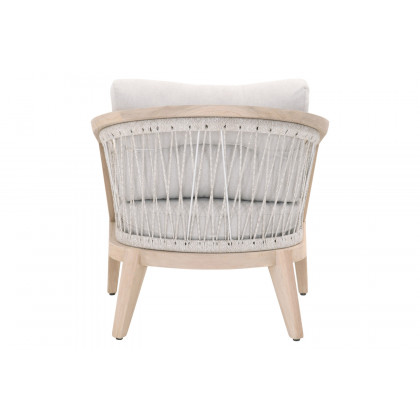Essentials - Woven Web Outdoor Club Chair in Taupe White