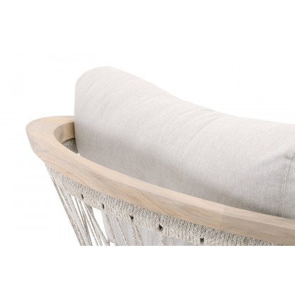 Essentials - Woven Web Outdoor Club Chair in Taupe White