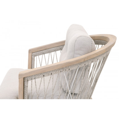 Essentials - Woven Web Outdoor Club Chair in Taupe White