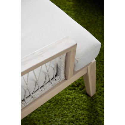 Essentials - Woven Web Outdoor Club Chair in Taupe White