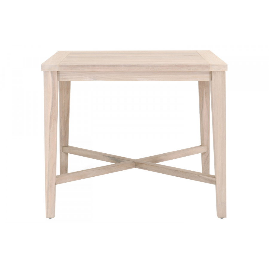 Essentials Woven Carmel Outdoor 42" Square Counter Table - Gray Teak