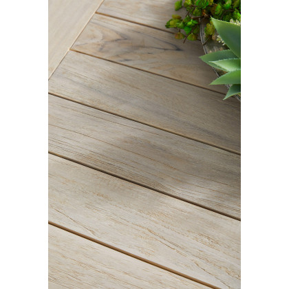 Essentials Woven Carmel Outdoor 42" Square Counter Table - Gray Teak