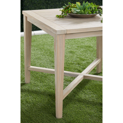 Essentials Woven Carmel Outdoor 42" Square Counter Table - Gray Teak