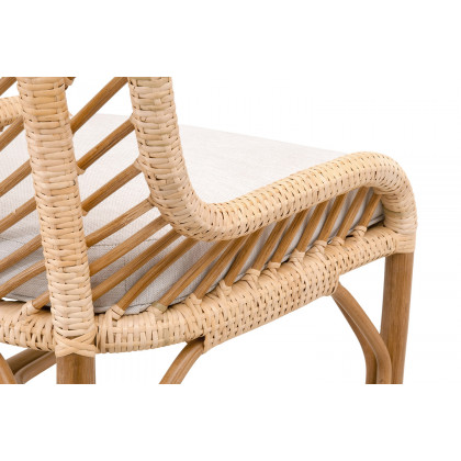 Essentials Woven Laguna Dining Chair, Set of 2 - Natural Sanded Peel White Speckle