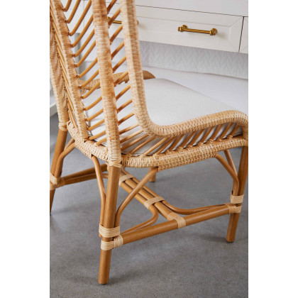 Essentials Woven Laguna Dining Chair, Set of 2 - Natural Sanded Peel White Speckle