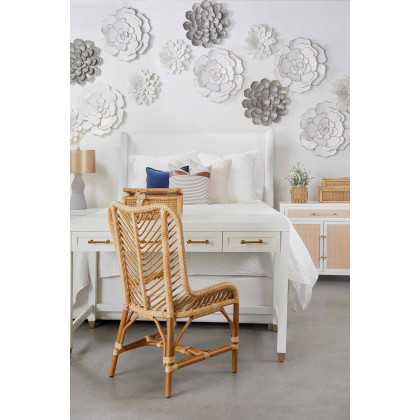 Essentials Woven Laguna Dining Chair, Set of 2 - Natural Sanded Peel White Speckle