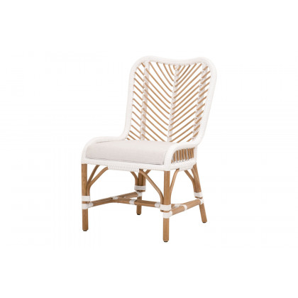 Essentials Woven Laguna Dining Chair, Set of 2 - White Synthetic Peel White Speckle