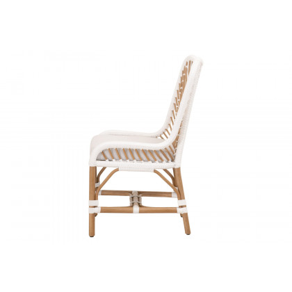 Essentials Woven Laguna Dining Chair, Set of 2 - White Synthetic Peel White Speckle