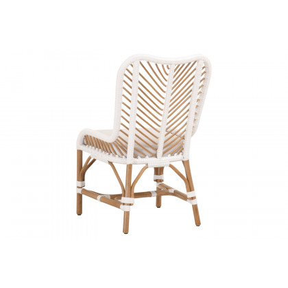 Essentials Woven Laguna Dining Chair, Set of 2 - White Synthetic Peel White Speckle