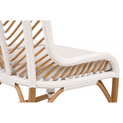 Essentials Woven Laguna Dining Chair, Set of 2 - White Synthetic Peel White Speckle