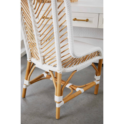 Essentials Woven Laguna Dining Chair, Set of 2 - White Synthetic Peel White Speckle