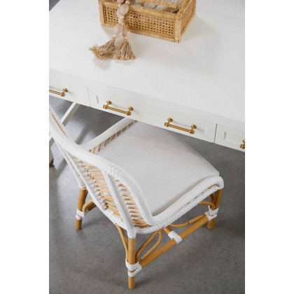 Essentials Woven Laguna Dining Chair, Set of 2 - White Synthetic Peel White Speckle