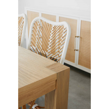 Essentials Woven Laguna Dining Chair, Set of 2 - White Synthetic Peel White Speckle