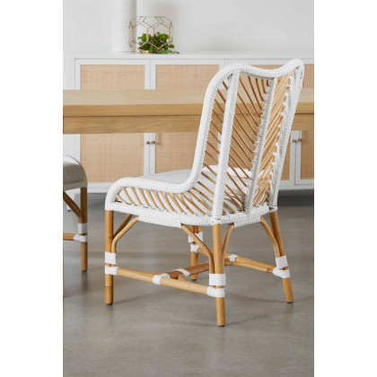 Essentials Woven Laguna Dining Chair, Set of 2 - White Synthetic Peel White Speckle