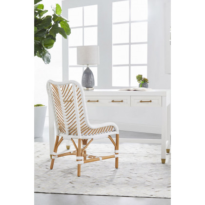 Essentials Woven Laguna Dining Chair, Set of 2 - White Synthetic Peel White Speckle