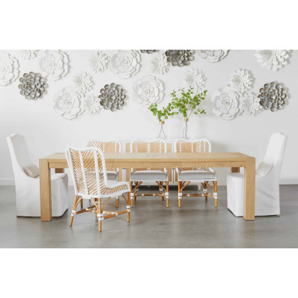 Essentials Woven Laguna Dining Chair, Set of 2 - White Synthetic Peel White Speckle