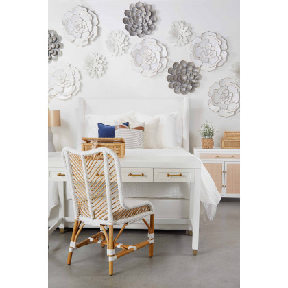 Essentials Woven Laguna Dining Chair, Set of 2 - White Synthetic Peel White Speckle