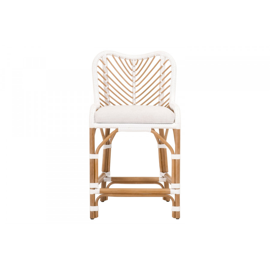Essentials Woven Laguna Counter Stool - White Synthetic Peel White Speckle