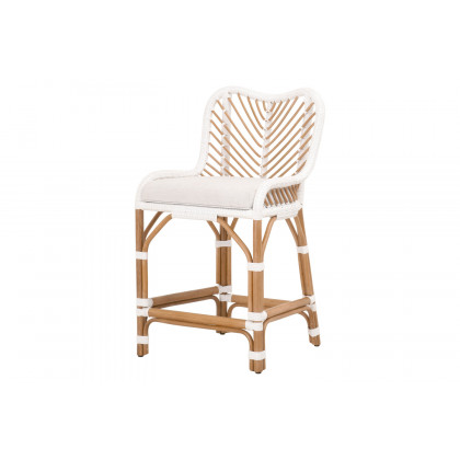 Essentials Woven Laguna Counter Stool - White Synthetic Peel White Speckle