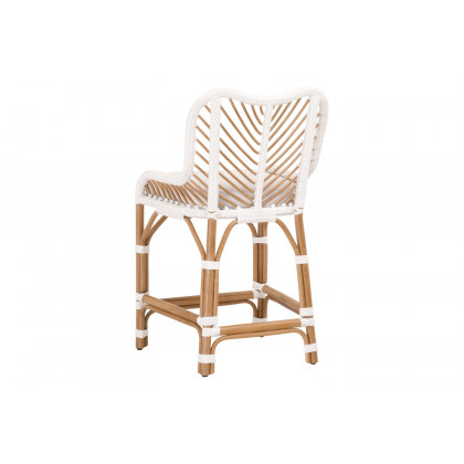 Essentials Woven Laguna Counter Stool - White Synthetic Peel White Speckle