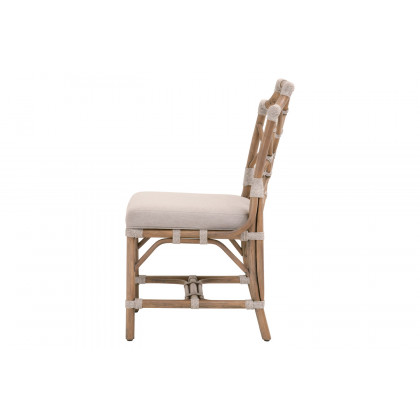 Essentials - Woven Bayview Dining Chair, Set of 2 in Old Gray Rattan