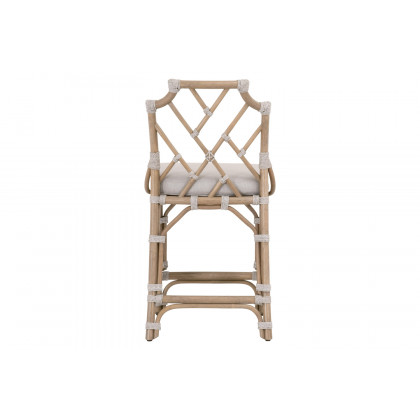 Essentials - Woven Bayview Counter Stool in Old Gray Rattan Pumice White Taupe