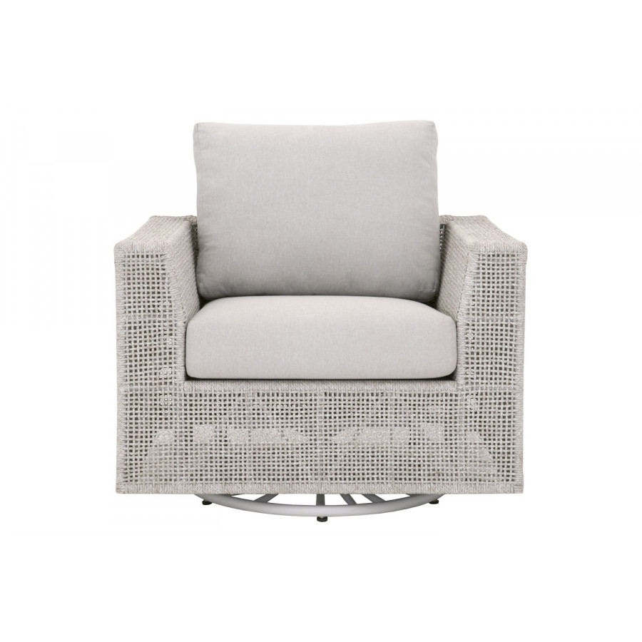 Essentials - Woven Tropez Outdoor Swivel Rocker Sofa Chair in Taupe