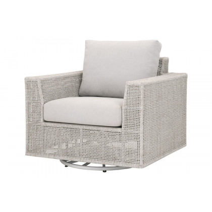 Essentials - Woven Tropez Outdoor Swivel Rocker Sofa Chair in Taupe