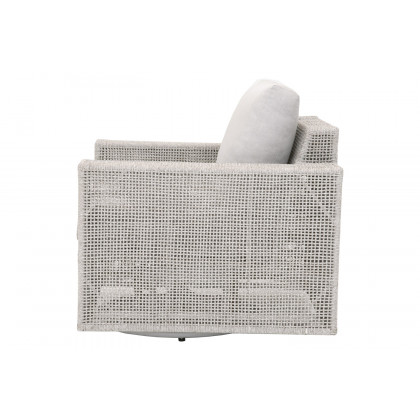 Essentials - Woven Tropez Outdoor Swivel Rocker Sofa Chair in Taupe